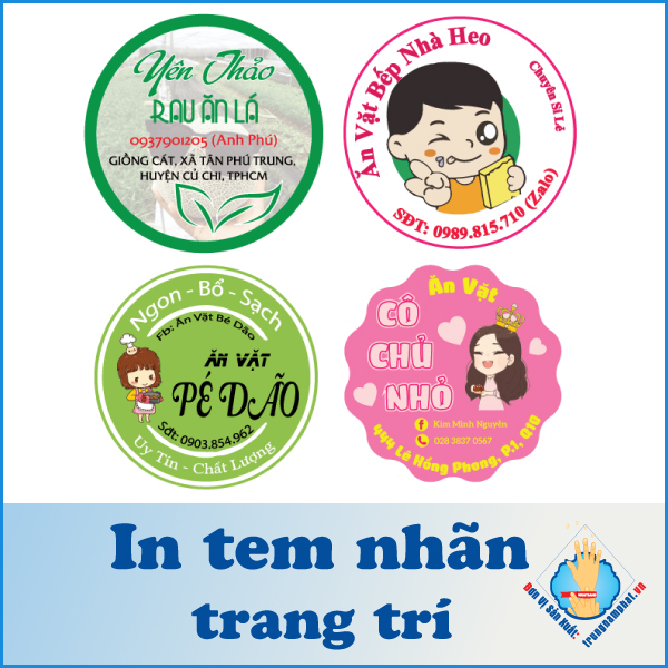 Tem Nhãn Trang Trí, In Decal, Stickers, Labels Giá Rẻ HCM